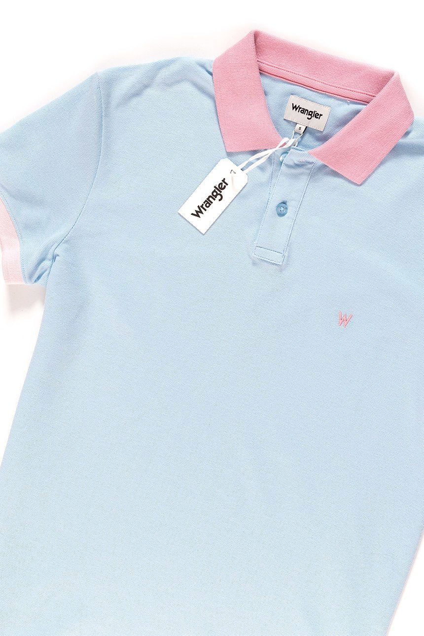 POLO WRANGLER CONTRAST POLO  LIGHT BLUE W7B59K480