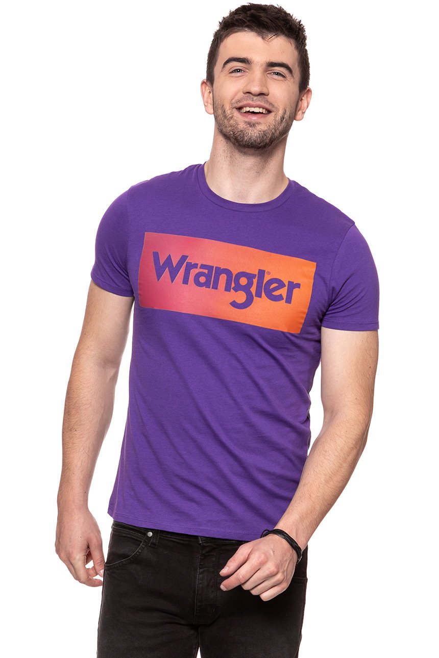 KOSZULKA WRANGLER LOGO TEE TROPICAL PURPLE W7B62FQW3