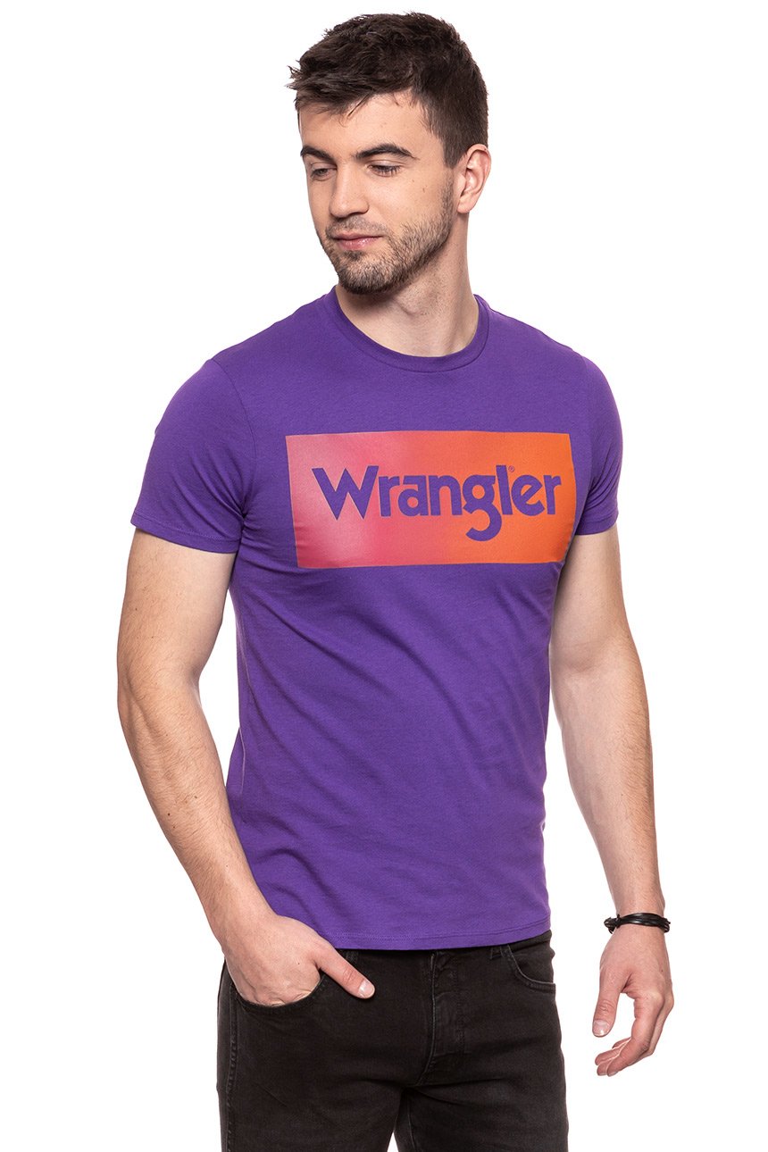 KOSZULKA WRANGLER LOGO TEE TROPICAL PURPLE W7B62FQW3