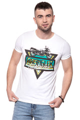 KOSZULKA WRANGLER RINGER TEE  WHITE W7B63FK12