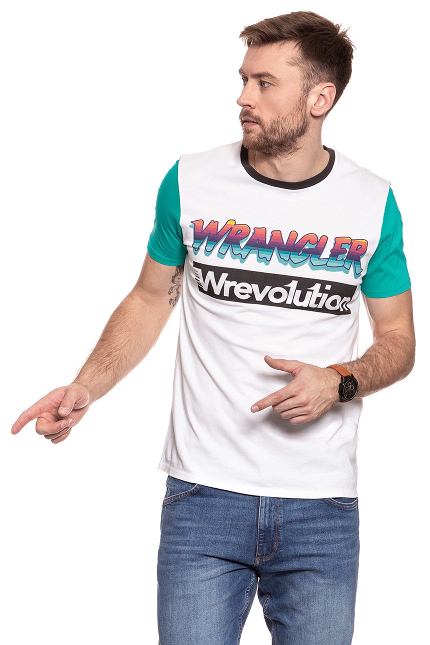 KOSZULKA WRANGLER REVOLUTION TEE  WHITE W7B66GN12