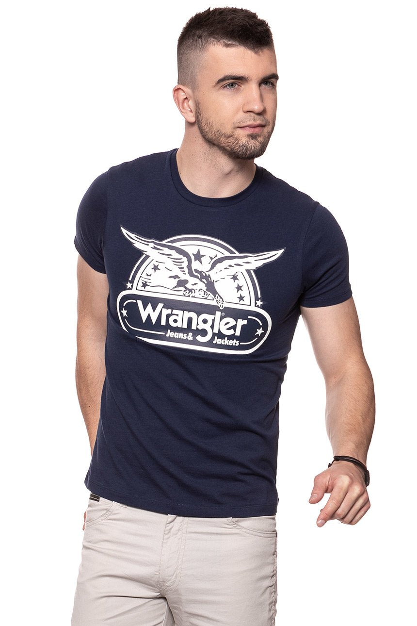 KOSZULKA WRANGLER SS EAGLE TEE NAVY W7B74FK35