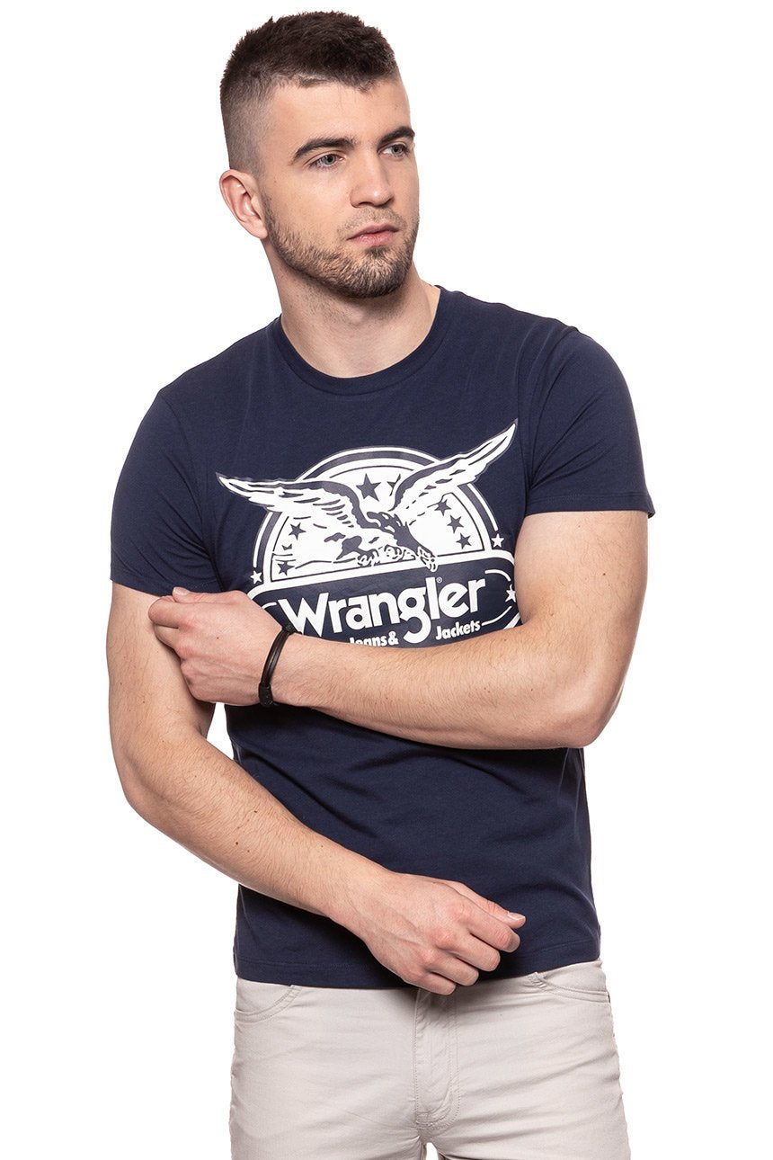 KOSZULKA WRANGLER SS EAGLE TEE NAVY W7B74FK35