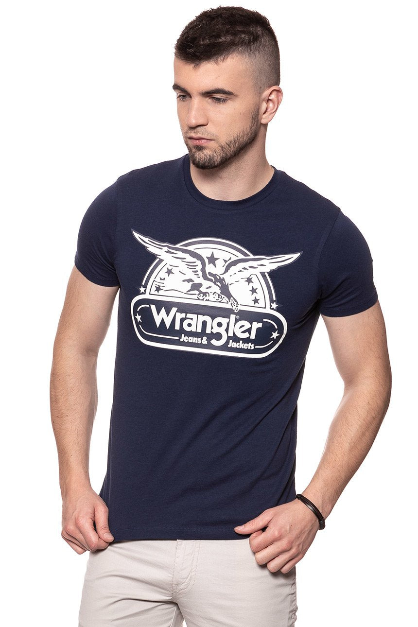 KOSZULKA WRANGLER SS EAGLE TEE NAVY W7B74FK35