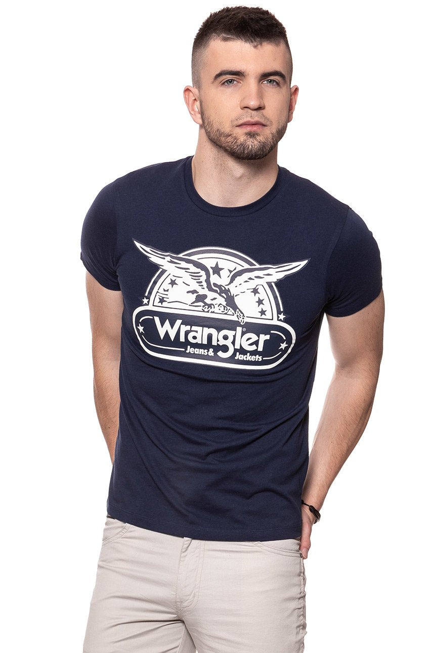 KOSZULKA WRANGLER SS EAGLE TEE NAVY W7B74FK35