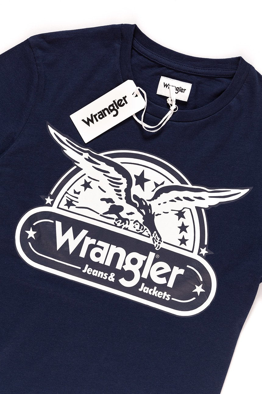 KOSZULKA WRANGLER SS EAGLE TEE NAVY W7B74FK35