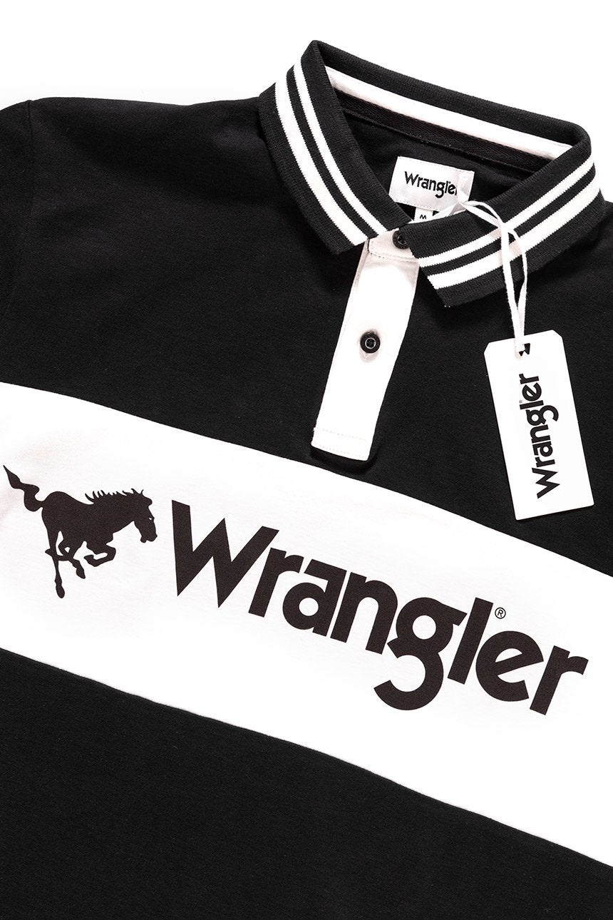 POLO WRANGLER LS LOGO POLO BLACK W7B83GK01