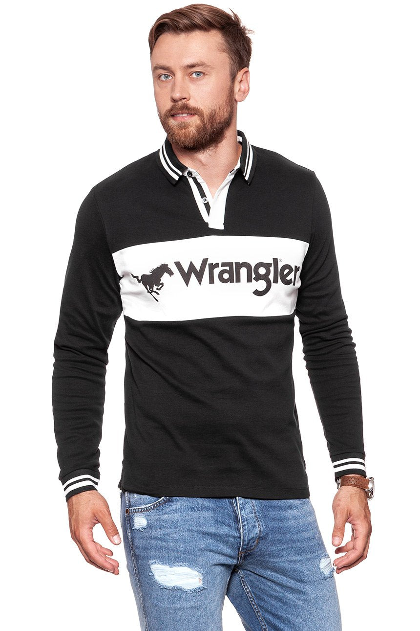 POLO WRANGLER LS LOGO POLO BLACK W7B83GK01