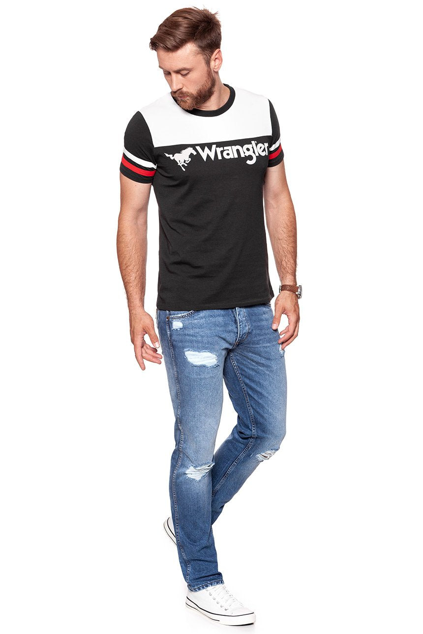 KOSZULKA WRANGLER RUGBY TEE FADED BLACK W7B85GLV6