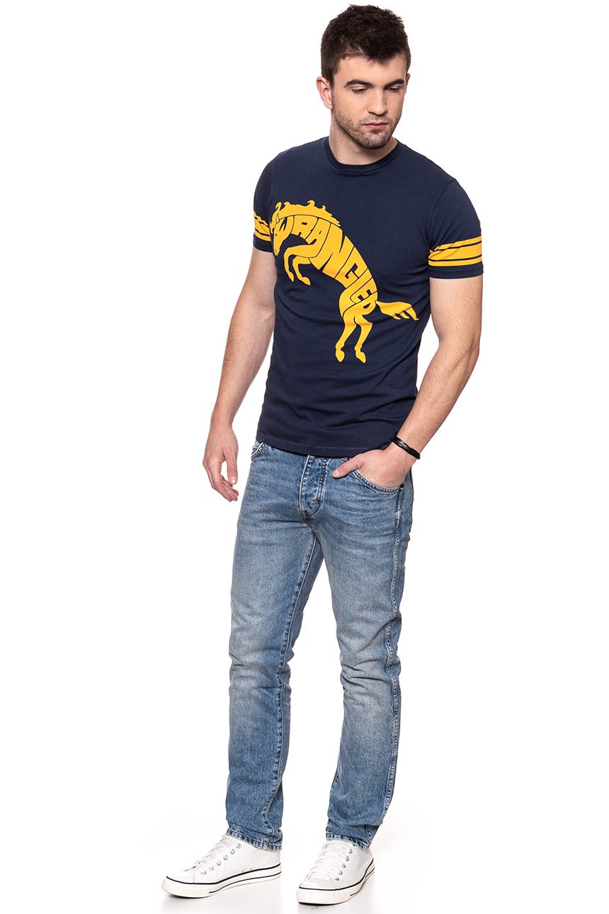 KOSZULKA WRANGLER B&Y RUGBY TEE NAVY W7B86GL35