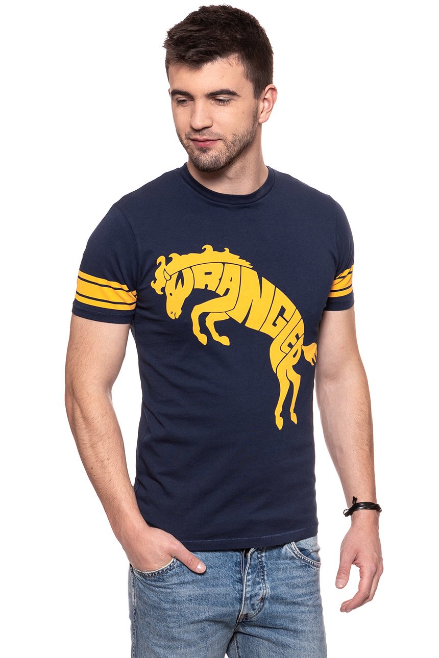 KOSZULKA WRANGLER B&Y RUGBY TEE NAVY W7B86GL35