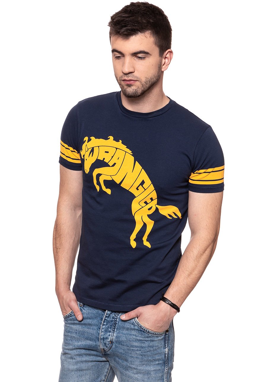 KOSZULKA WRANGLER B&Y RUGBY TEE NAVY W7B86GL35