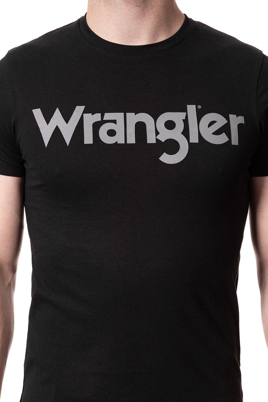 KOSZULKA WRANGLER SS LOGO TEE BLACK W7C04D301