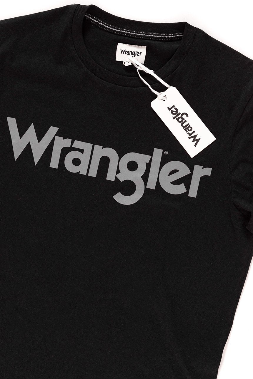 KOSZULKA WRANGLER SS LOGO TEE BLACK W7C04D301