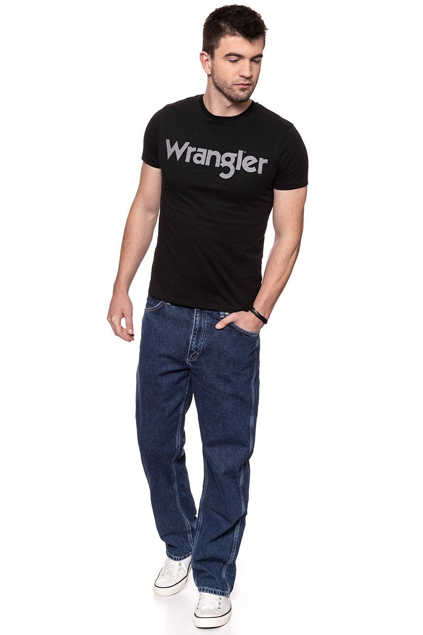 KOSZULKA WRANGLER SS LOGO TEE BLACK W7C04D301