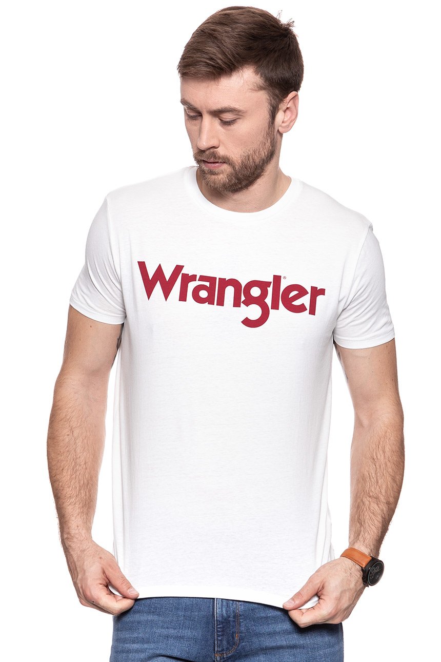 KOSZULKA WRANGLER SS LOGO TEE OFFWHITE W7C04D302