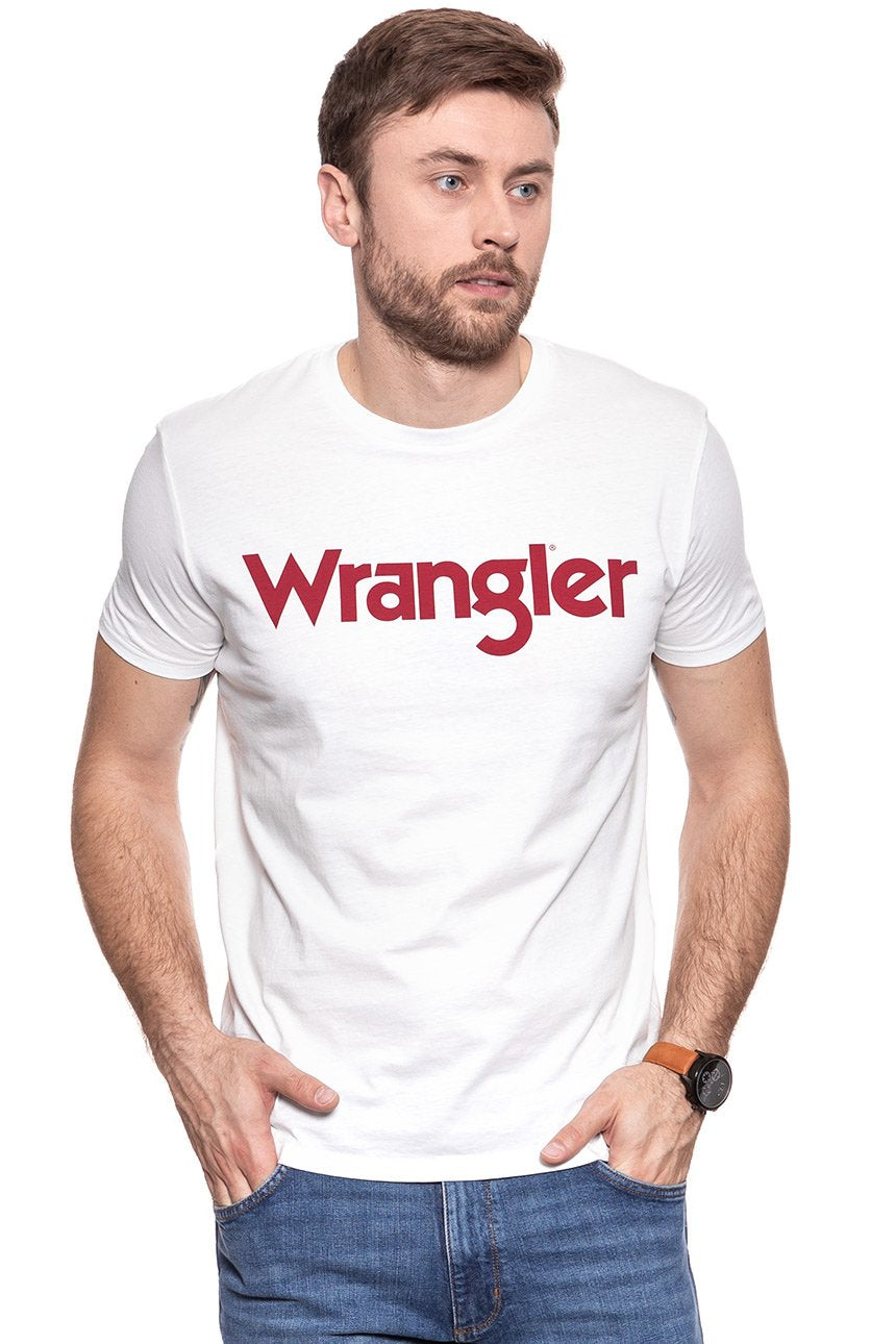 KOSZULKA WRANGLER SS LOGO TEE OFFWHITE W7C04D302