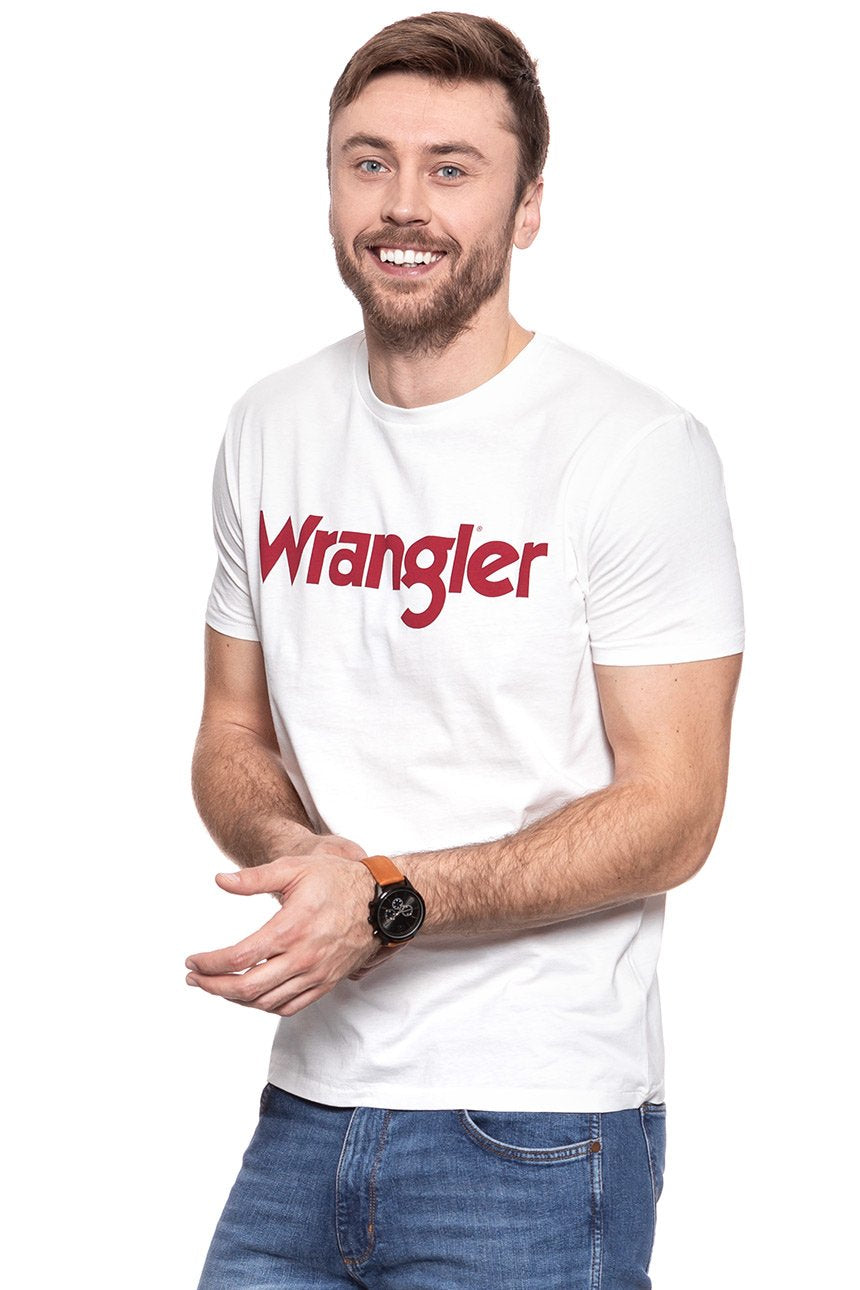 KOSZULKA WRANGLER SS LOGO TEE OFFWHITE W7C04D302