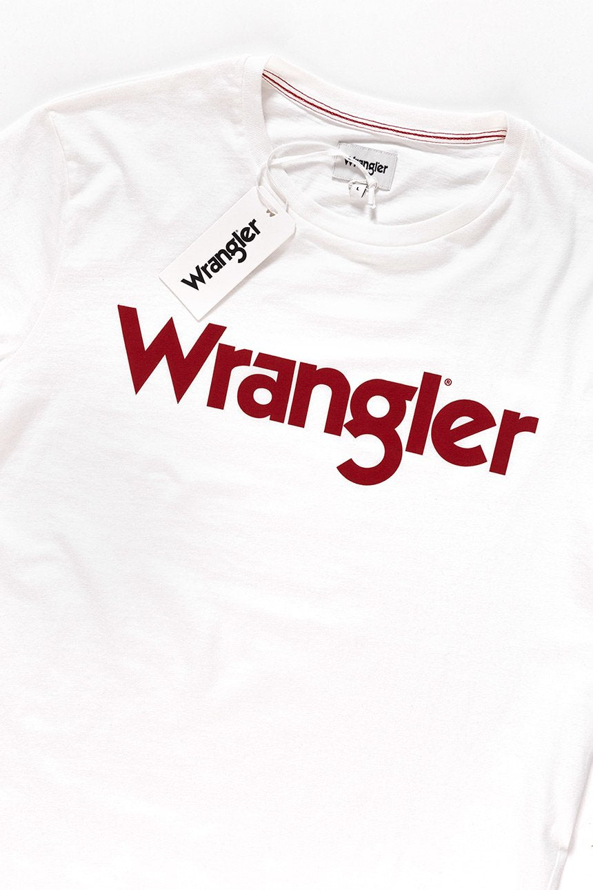 KOSZULKA WRANGLER SS LOGO TEE OFFWHITE W7C04D302