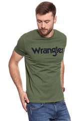 KOSZULKA WRANGLER SS LOGO TEE DUSTY OLIVE W7C04D345