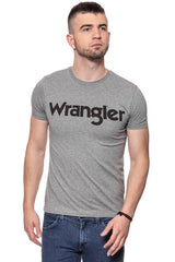 KOSZULKA WRANGLER SS LOGO TEE GREY MARL W7C04D3VB