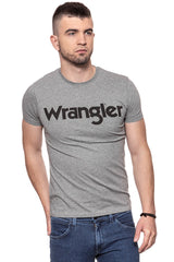 KOSZULKA WRANGLER SS LOGO TEE GREY MARL W7C04D3VB