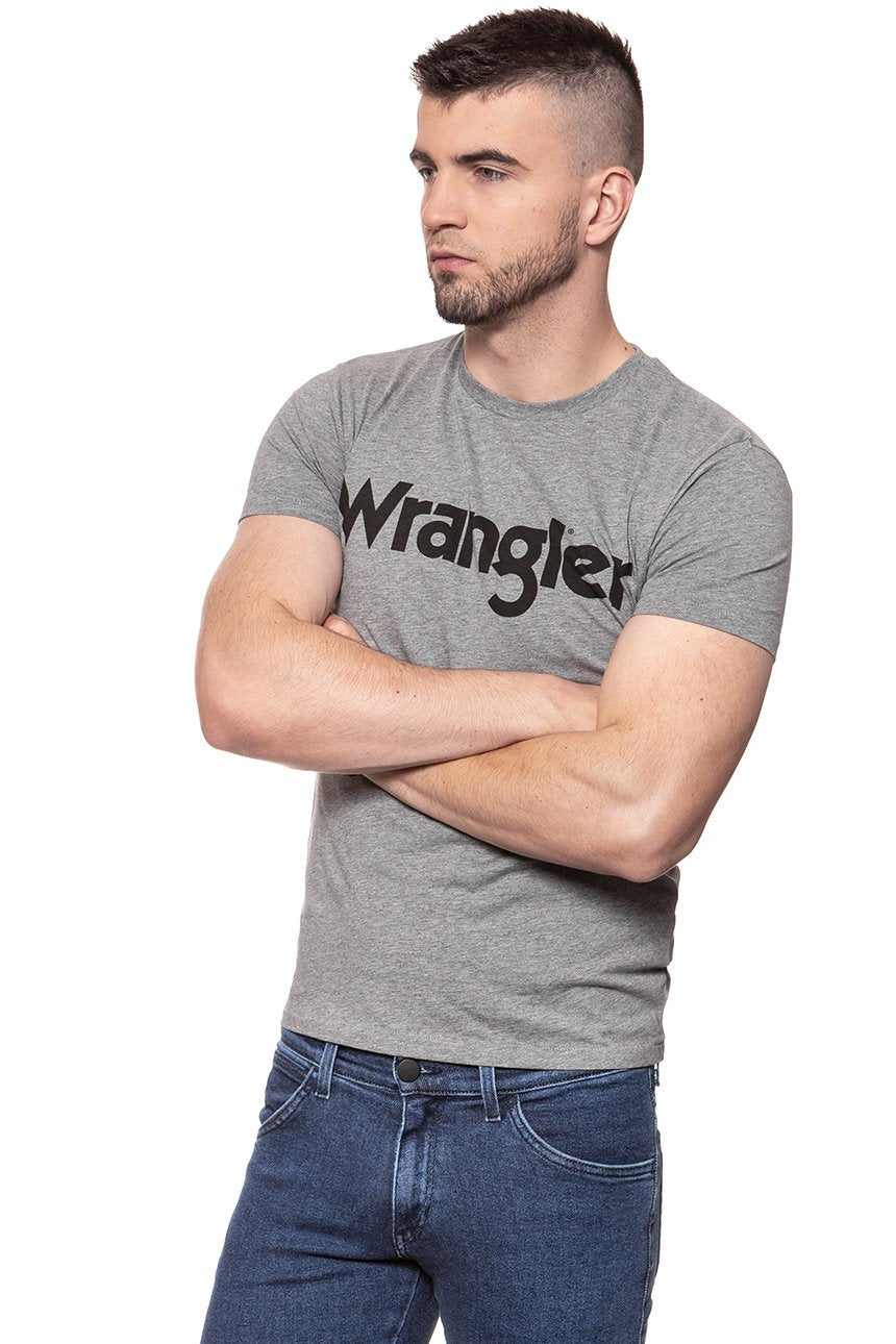 KOSZULKA WRANGLER SS LOGO TEE GREY MARL W7C04D3VB