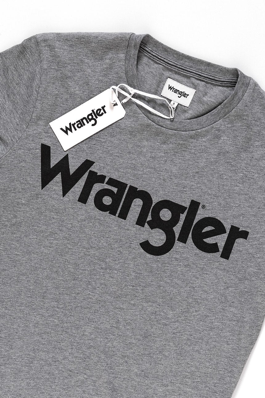 KOSZULKA WRANGLER SS LOGO TEE GREY MARL W7C04D3VB