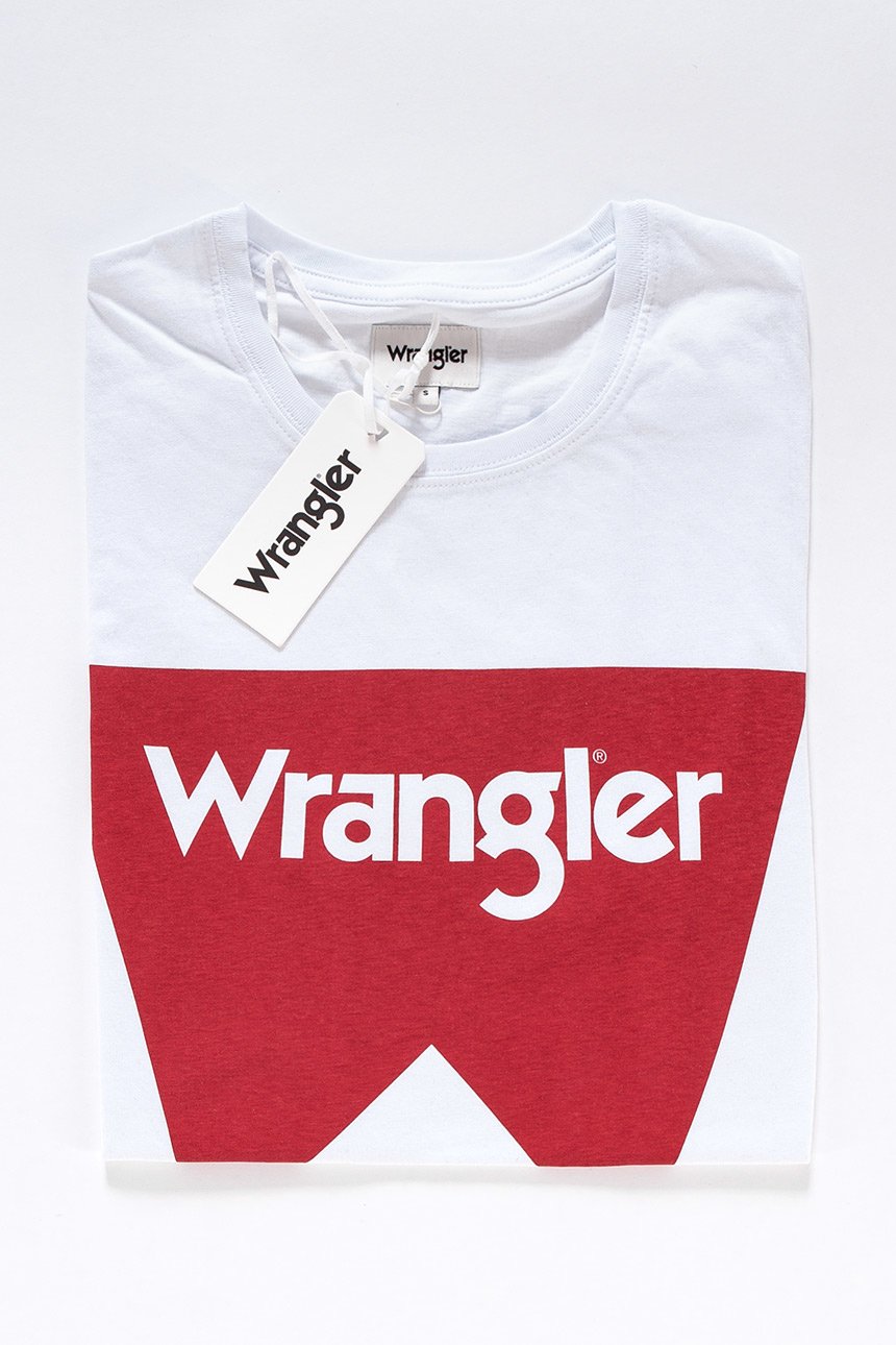 KOSZULKA WRANGLER SS LOGO TEE WHITE W7C50FQ12