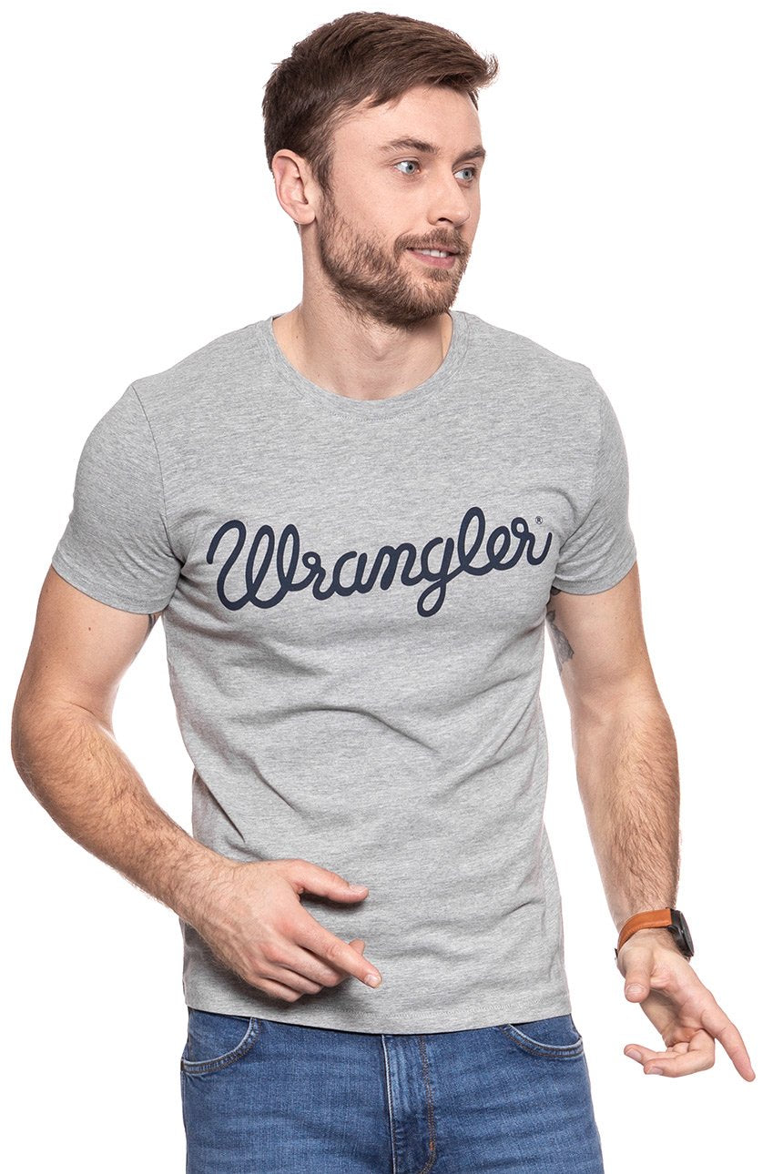 KOSZULKA WRANGLER CREW TEE MID GREY MEL W7C51FK37