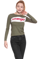 DAMSKI SWETER WRANGLER INTARISA KNIT DEEP LICHEN GRN W800SPW1X