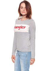 DAMSKI SWETER WRANGLER INTARISA KNIT MID GREY MEL W800SPW37