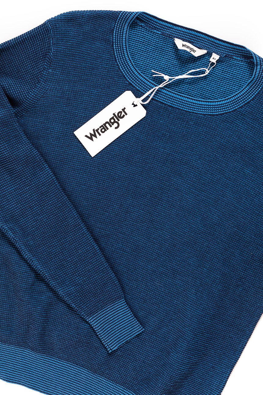 DAMSKI SWETER WRANGLER TWO TONE KNIT NAVY W81081P35