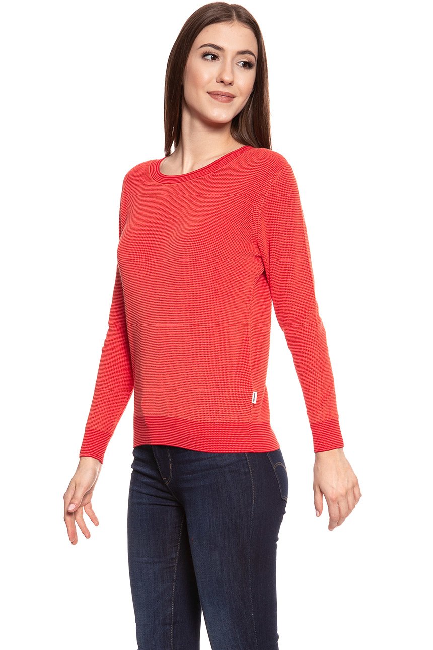 DAMSKI SWETER WRANGLER TWO TONE KNIT GLOW ORANGE W81081P48