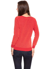 DAMSKI SWETER WRANGLER TWO TONE KNIT GLOW ORANGE W81081P48