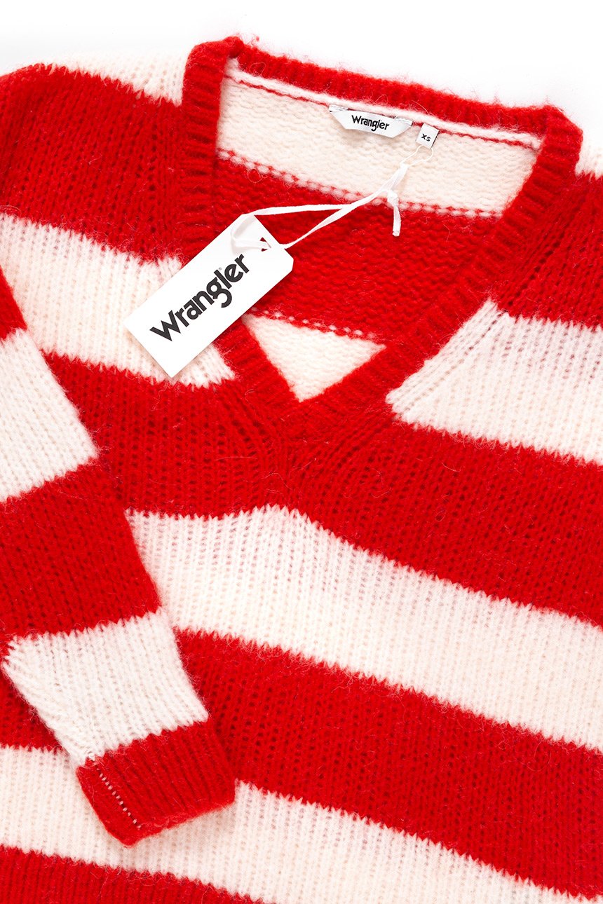 DAMSKI SWETER WRANGLER LOOSE KNIT FORMULA RED W8109PZWO