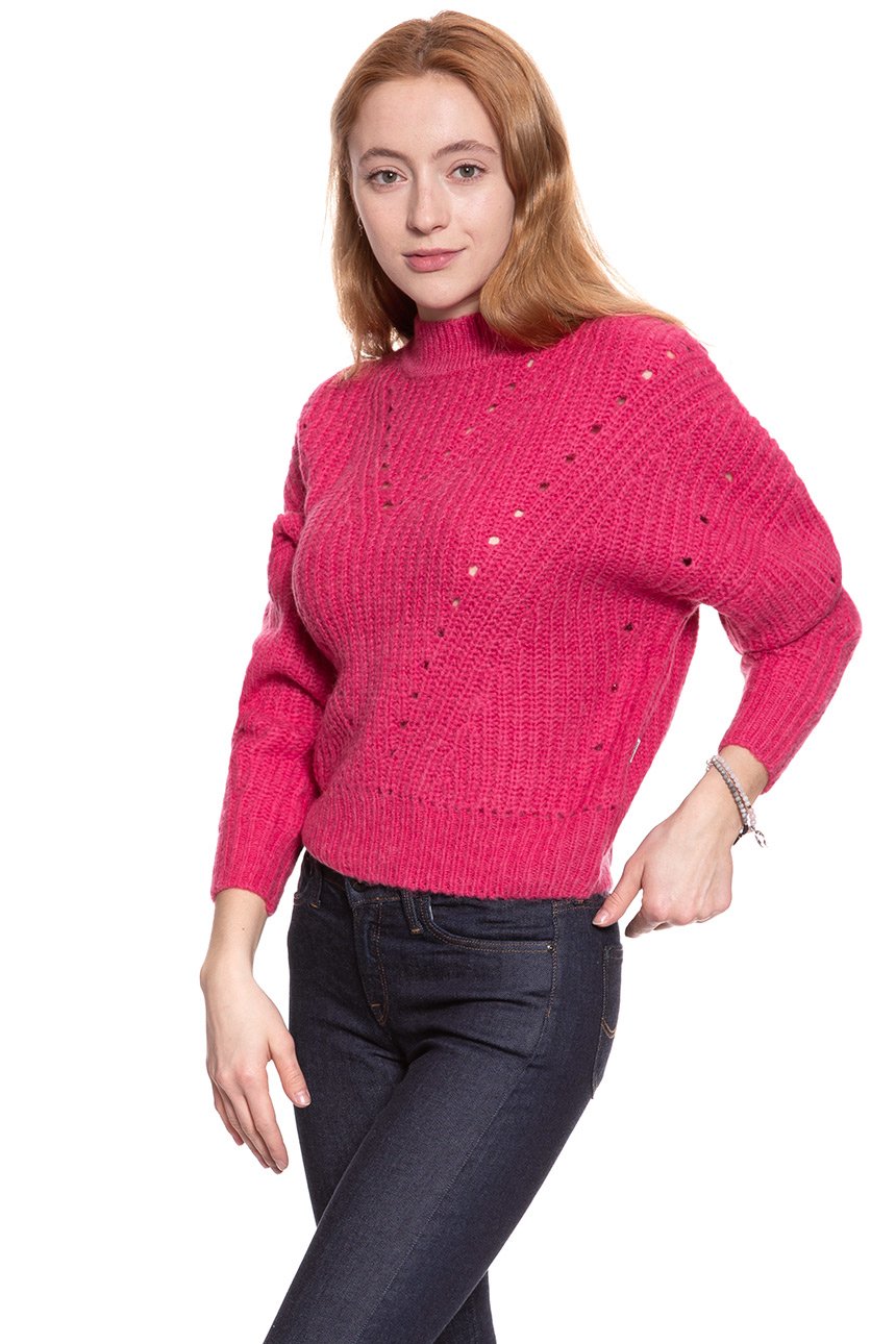 DAMSKI SWETER WRANGLER CROP KNIT BRIGHT ROSE W8111PKVC