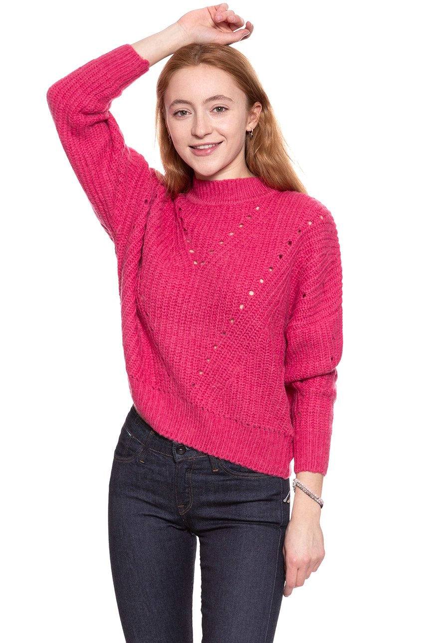 DAMSKI SWETER WRANGLER CROP KNIT BRIGHT ROSE W8111PKVC