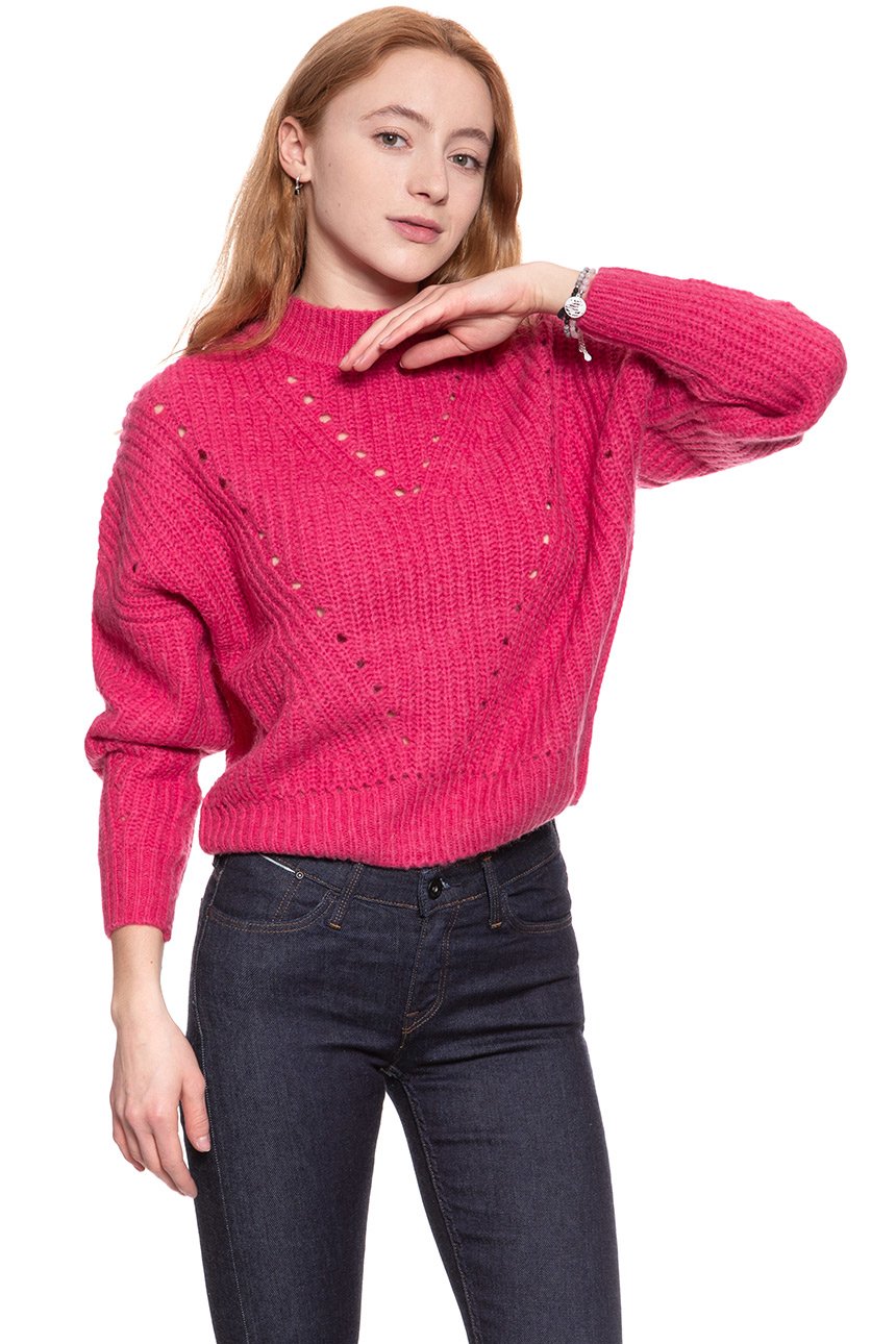 DAMSKI SWETER WRANGLER CROP KNIT BRIGHT ROSE W8111PKVC