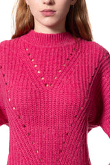 DAMSKI SWETER WRANGLER CROP KNIT BRIGHT ROSE W8111PKVC