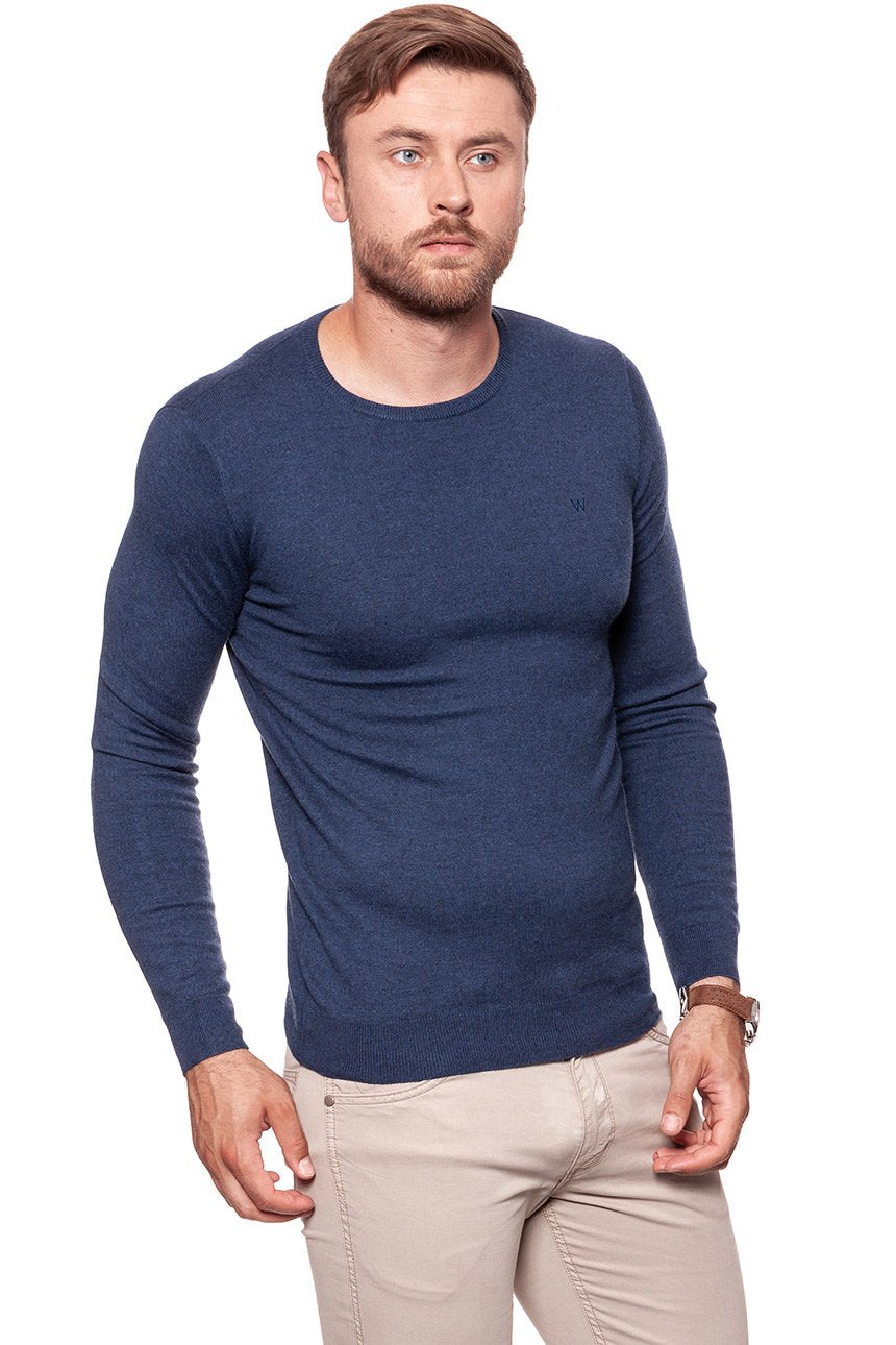 MĘSKI SWETER WRANGLER CREW KNIT NAVY W85672P35