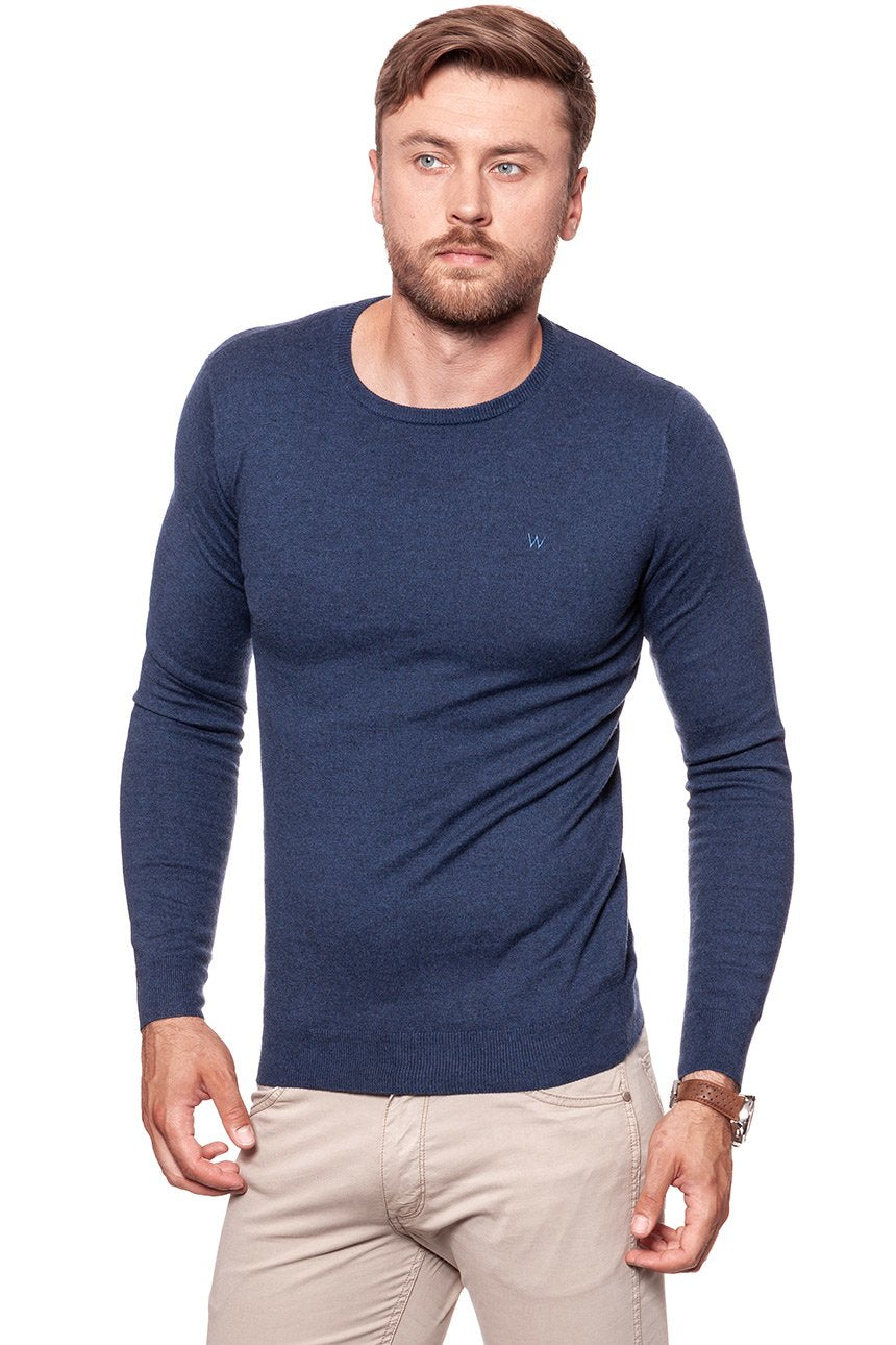 MĘSKI SWETER WRANGLER CREW KNIT NAVY W85672P35