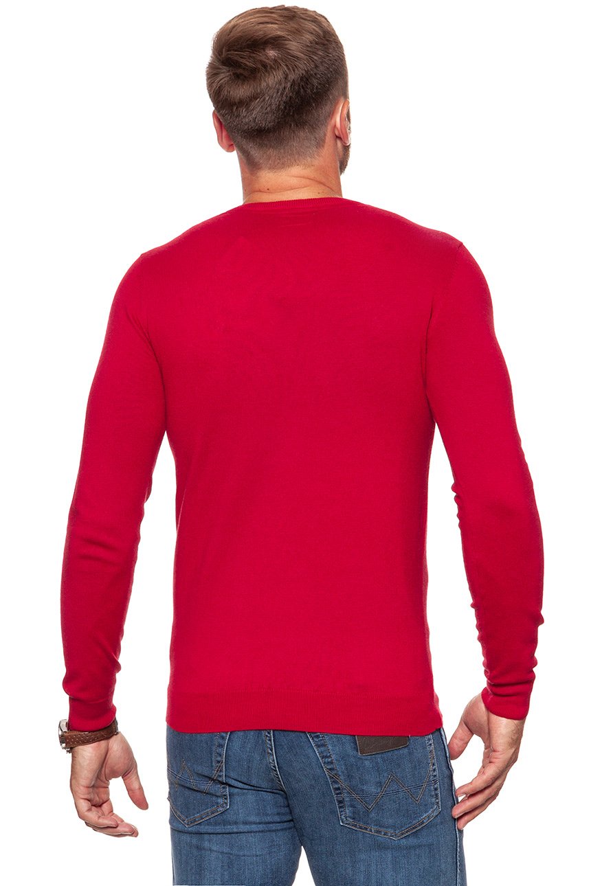 MĘSKI SWETER WRANGLER CREW KNIT RED W85672P47