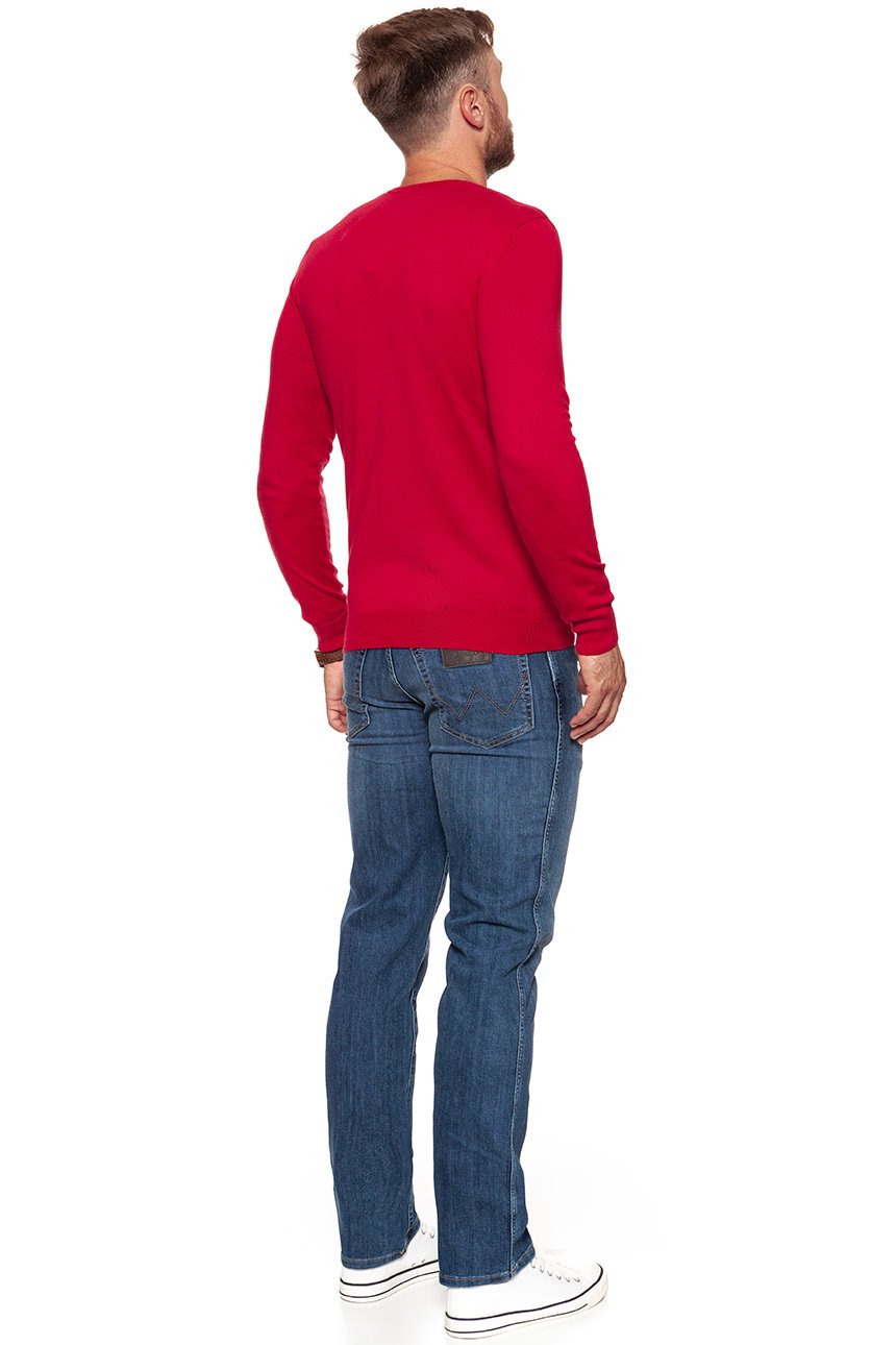 MĘSKI SWETER WRANGLER CREW KNIT RED W85672P47