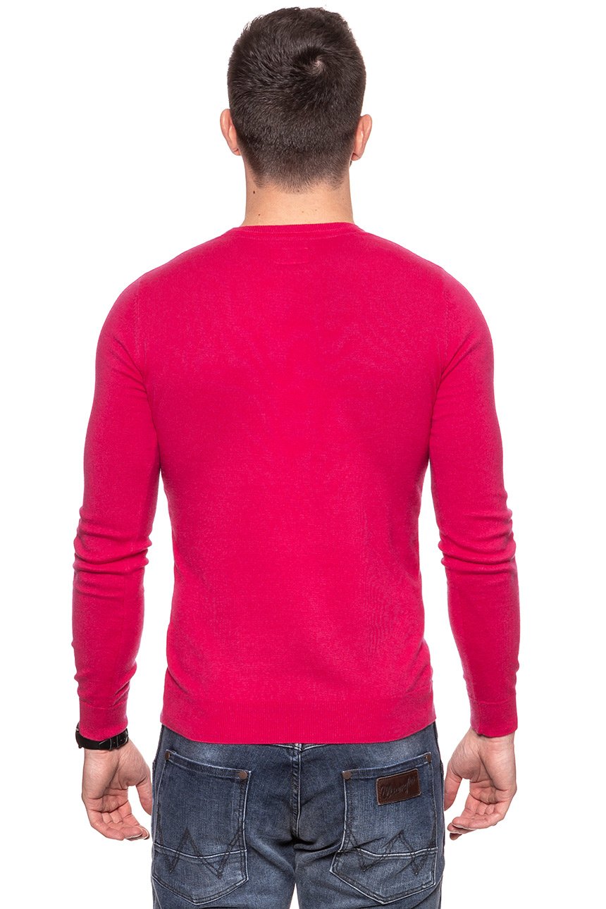 MĘSKI SWETER WRANGLER CREW KNIT BRIGHT ROSE W85672PVC