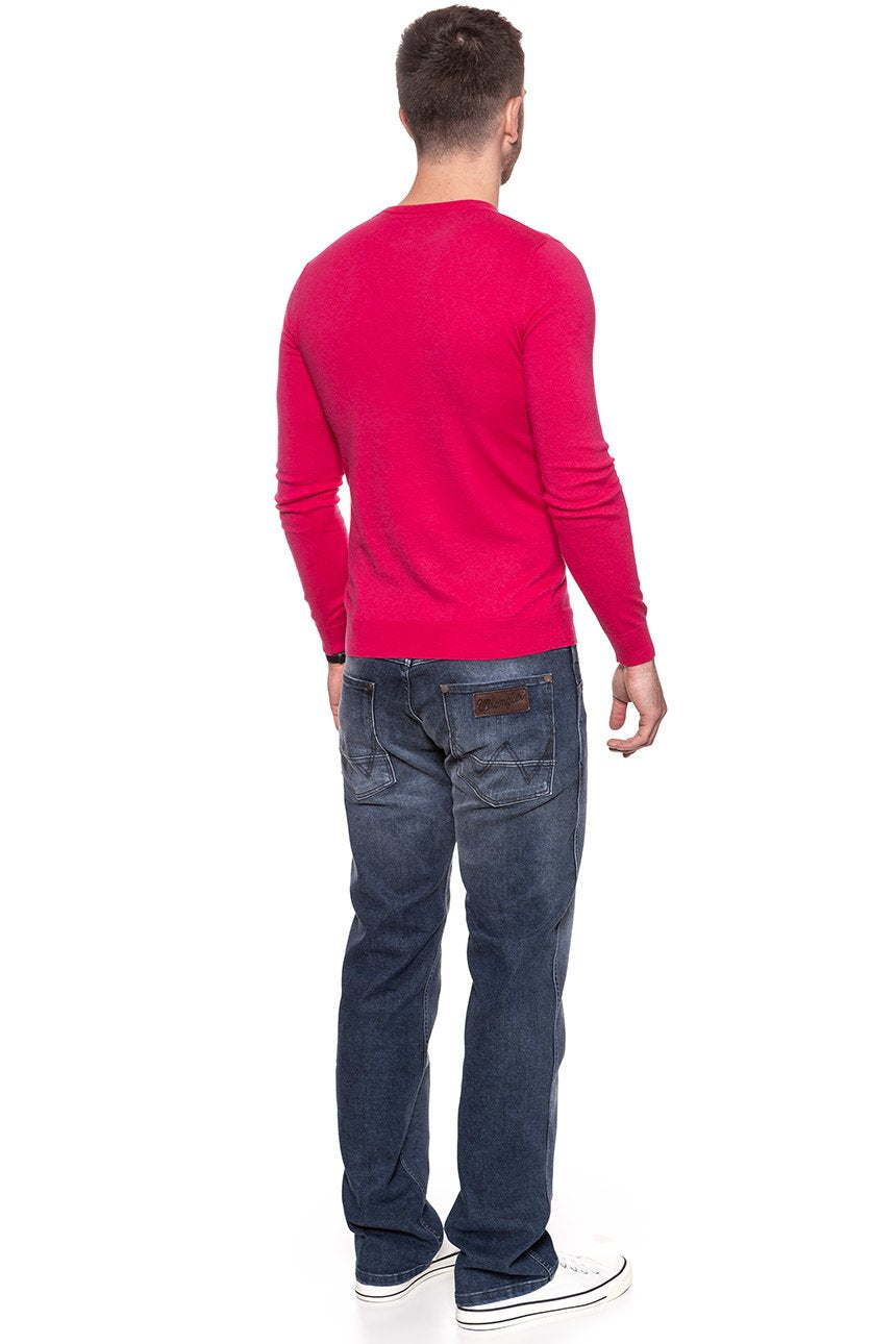 MĘSKI SWETER WRANGLER CREW KNIT BRIGHT ROSE W85672PVC