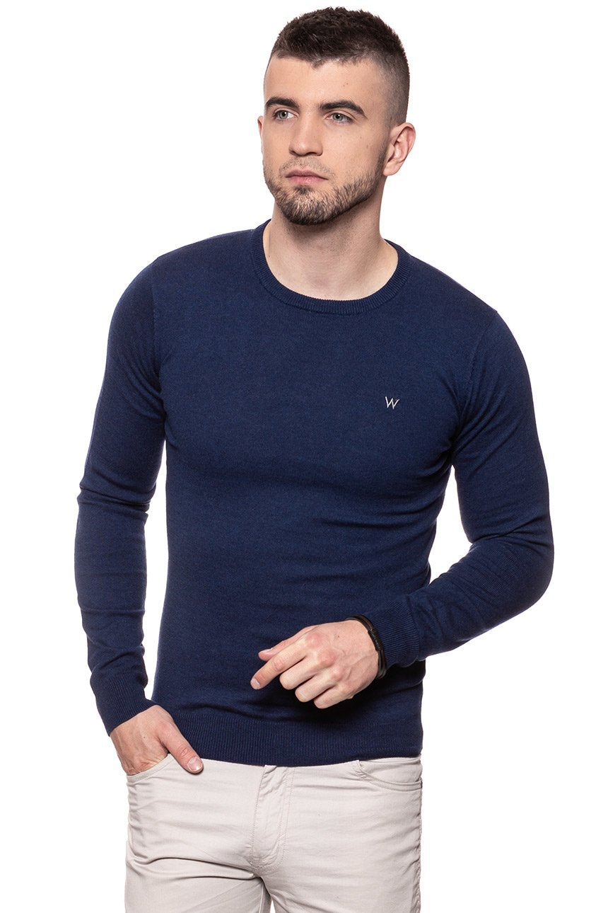 MĘSKI SWETER WRANGLER CREW KNIT NAVY W85674Q35