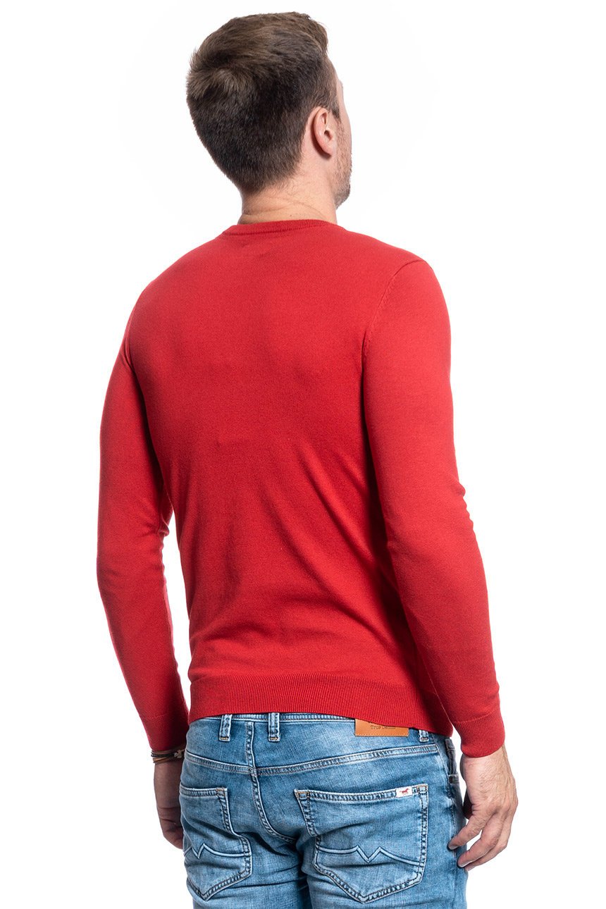 MĘSKI SWETER WRANGLER CREW KNIT RED W85674Q47