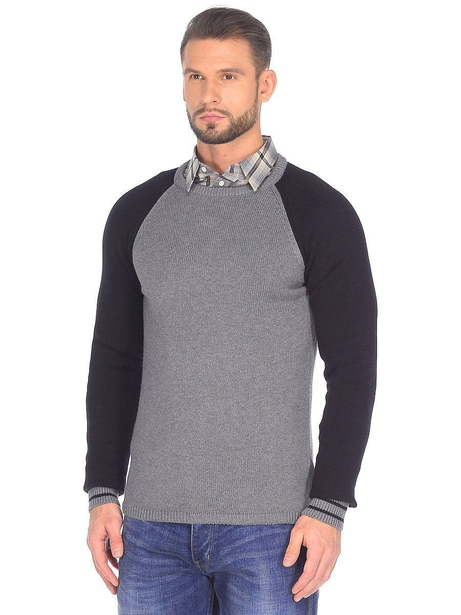 MĘSKI SWETER WRANGLER RAGLAN CREW KNIT DARK GREY MEL W8611PQ06