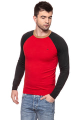 MĘSKI SWETER WRANGLER RAGLAN KNIT SALSA RED W86152PWN